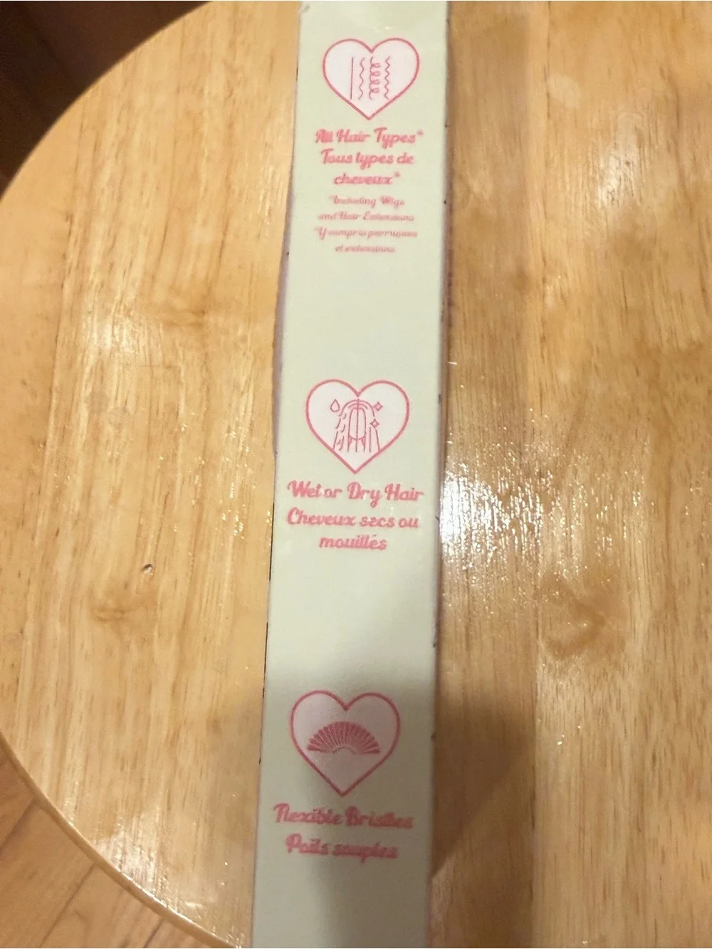 White vintage looking Detangler Brush with Rhinestone Accent-New